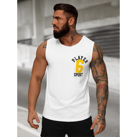 Balts vīriešu krekls bez piedurknēm Sport JS/8B1717/1Z - T-krekls Balts vīriešu krekls bez piedurknēm Sport JS/8B1717/1Z