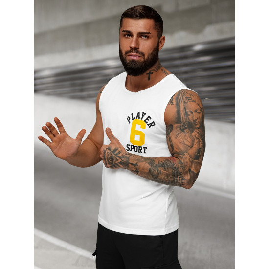 Balts vīriešu krekls bez piedurknēm Sport JS/8B1717/1Z - T-krekls Balts vīriešu krekls bez piedurknēm Sport JS/8B1717/1Z