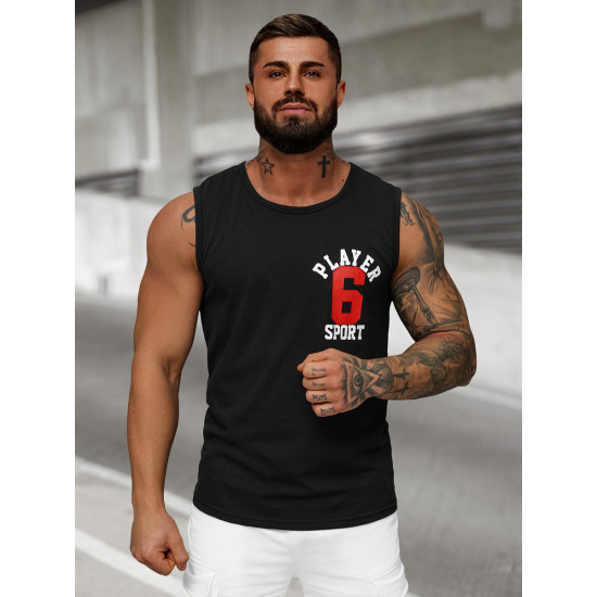 Melns vīriešu krekls bez piedurknēm Sport JS/8B1717/3Z - T-krekls Melns vīriešu krekls bez piedurknēm Sport JS/8B1717/3Z