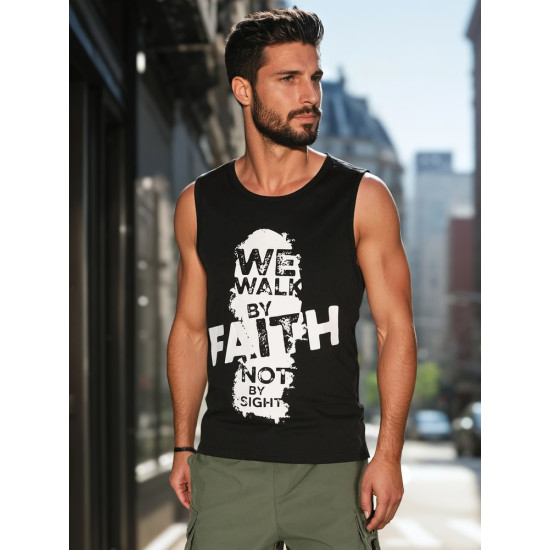 Vīriešu melns krekls bez piedurknēm Faith RX5657 - T-krekls Vīriešu melns krekls bez piedurknēm Faith RX5657