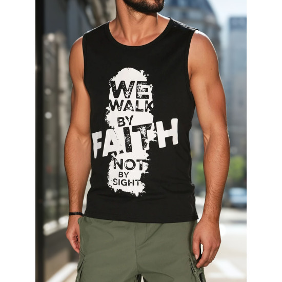 Vīriešu melns krekls bez piedurknēm Faith RX5657 - T-krekls Vīriešu melns krekls bez piedurknēm Faith RX5657