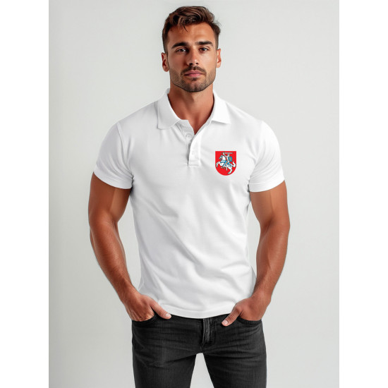 Vīriešu balts polo krekls Herb JS/8T80 - T-krekls Vīriešu balts polo krekls Herb JS/8T80