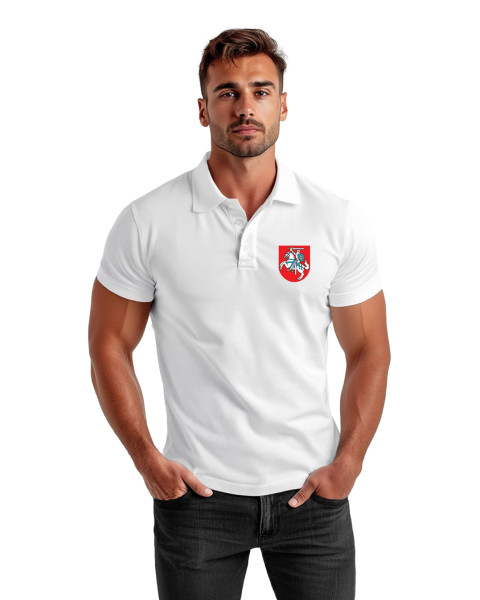 Vīriešu balts polo krekls Herb