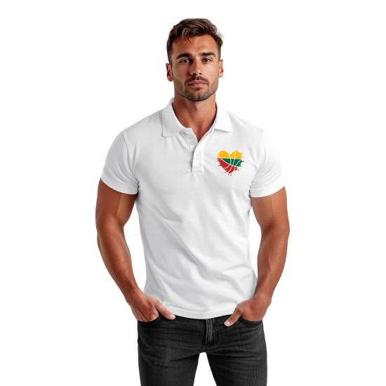 Vīriešu balts polo krekls Heart JS/8T80