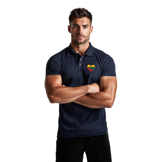 Vīriešu tumši zils polo krekls Heart JS/8T80 - T-krekls Vīriešu tumši zils polo krekls Heart JS/8T80