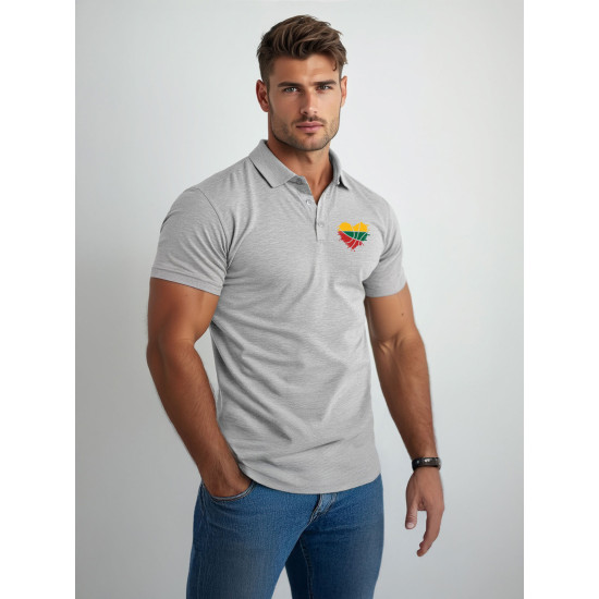 Vīriešu gaiši pelēks polo krekliņš Heart JS/8T80 - T-krekls Vīriešu gaiši pelēks polo krekliņš Heart JS/8T80