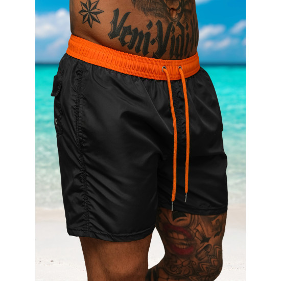 Vīriešu šorti melni/oranža Renald JS/17K561/6 - Īsfilmas | Tilti Vīriešu šorti melni/oranža Renald JS/17K561/6