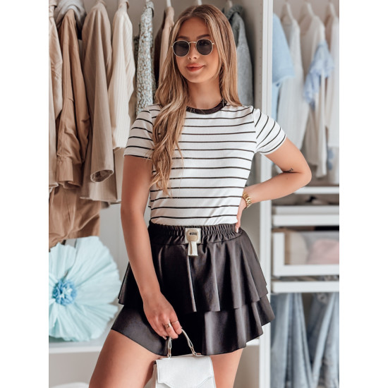 Sieviešu melni mini svārki Falbela 55230 - Sievietēm Sieviešu melni mini svārki Falbela 55230