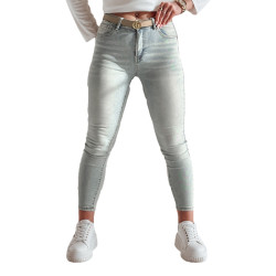 Sieviešu gaiši zili džinsi Skinniup