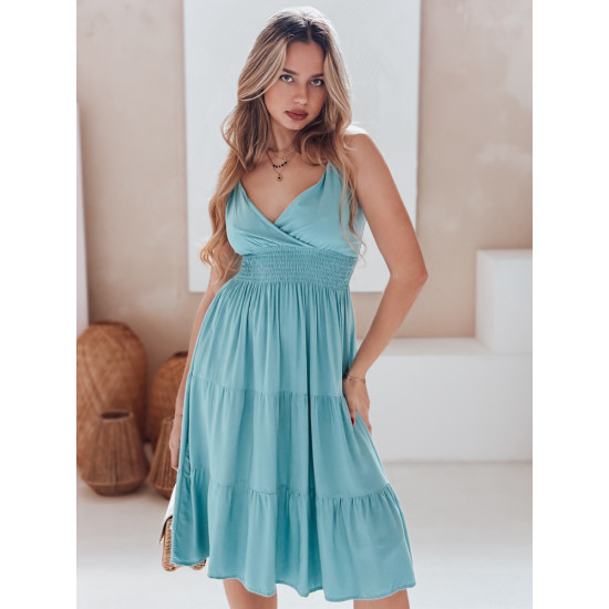 Sieviešu zila midi kleita Missbreeze EY2624 - Kleitas un tunikas Sieviešu zila midi kleita Missbreeze EY2624