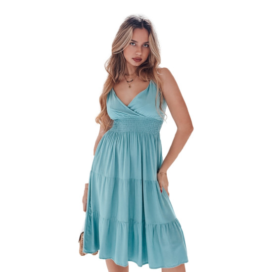 Sieviešu zila midi kleita Missbreeze EY2624 - Kleitas un tunikas Sieviešu zila midi kleita Missbreeze EY2624