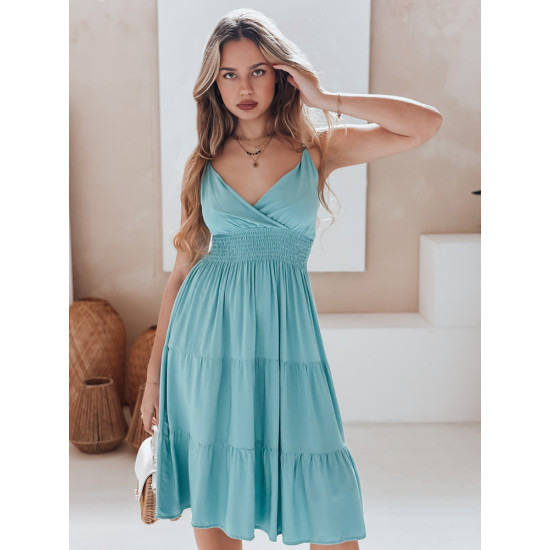 Sieviešu zila midi kleita Missbreeze EY2624 - Kleitas un tunikas Sieviešu zila midi kleita Missbreeze EY2624