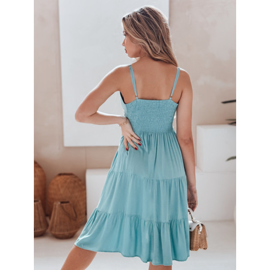 Sieviešu zila midi kleita Missbreeze EY2624 - Kleitas un tunikas Sieviešu zila midi kleita Missbreeze EY2624