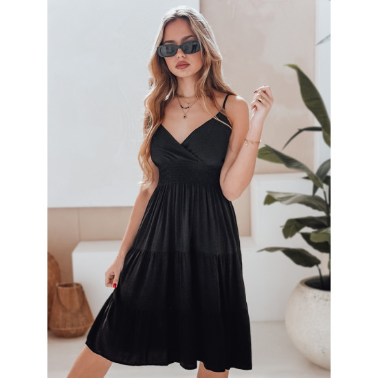 Sieviešu melna midi kleita Missbreeze EY2626 - Kleitas un tunikas Sieviešu melna midi kleita Missbreeze EY2626