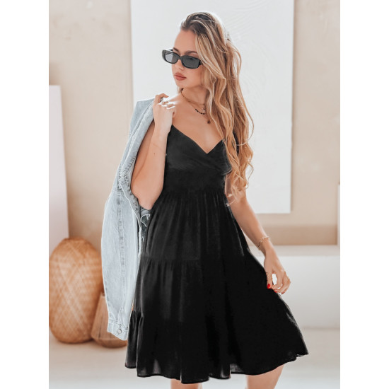 Sieviešu melna midi kleita Missbreeze EY2626 - Kleitas un tunikas Sieviešu melna midi kleita Missbreeze EY2626