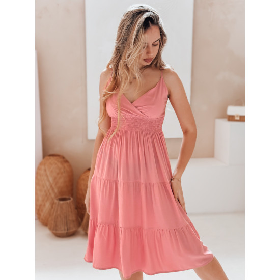 Sieviešu rozā midi kleita Missbreeze EY2622 - Kleitas un tunikas Sieviešu rozā midi kleita Missbreeze EY2622