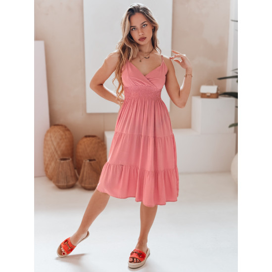 Sieviešu rozā midi kleita Missbreeze EY2622 - Kleitas un tunikas Sieviešu rozā midi kleita Missbreeze EY2622