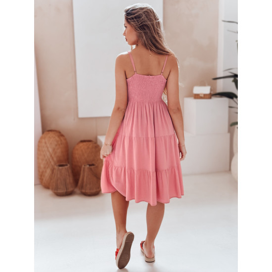 Sieviešu rozā midi kleita Missbreeze EY2622 - Kleitas un tunikas Sieviešu rozā midi kleita Missbreeze EY2622