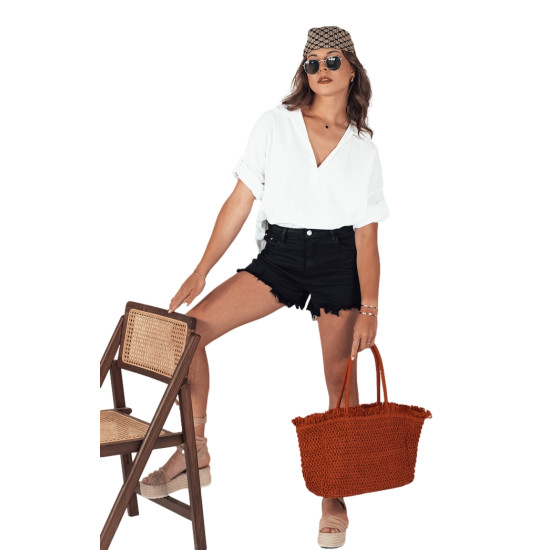 Sieviešu melni džinsa šorti Sunylook SY0365 - Sievietēm Sieviešu melni džinsa šorti Sunylook SY0365