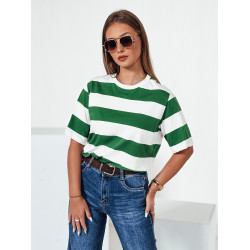 Sieviešu svītrains zaļš krekls Almin Sieviešu svītrains zaļš krekls Almin