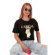 Sieviešu melns T-krekls Classy RY2873 - T-krekls Sieviešu melns T-krekls Classy RY2873