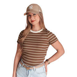 Sieviešu brūns svītrains T-krekls Liness Sieviešu brūns svītrains T-krekls Liness