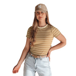 Sieviešu gaiši brūns svītrains T-krekls Liness Sieviešu gaiši brūns svītrains T-krekls Liness