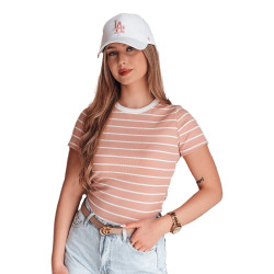 Sieviešu rozā svītrains T-krekls Liness Sieviešu rozā svītrains T-krekls Liness