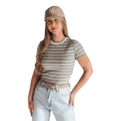 Sieviešu pelēks svītrains T-krekls Liness Sieviešu pelēks svītrains T-krekls Liness