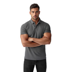 Vīriešu tumši pelēks polo krekls Casual