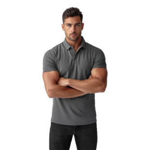 Vīriešu tumši pelēks polo krekls Casual