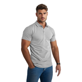 Vīriešu gaiši pelēks polo krekls Casual