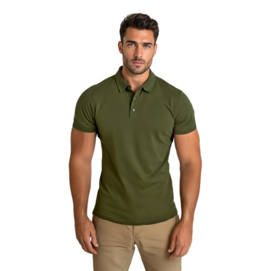 Vyriški chaki polo marškinėliai Casual JS/8T80/29 - Marškinėliai Vyriški chaki polo marškinėliai Casual JS/8T80/29