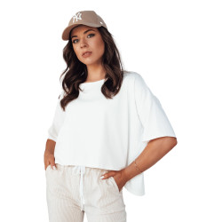 Sieviešu lielizmēra balts T-krekls Eling Sieviešu lielizmēra balts T-krekls Eling