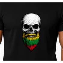 Vīriešu melns T-krekls Skull and Beard