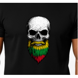 Vīriešu melns krekls Skull and Beard