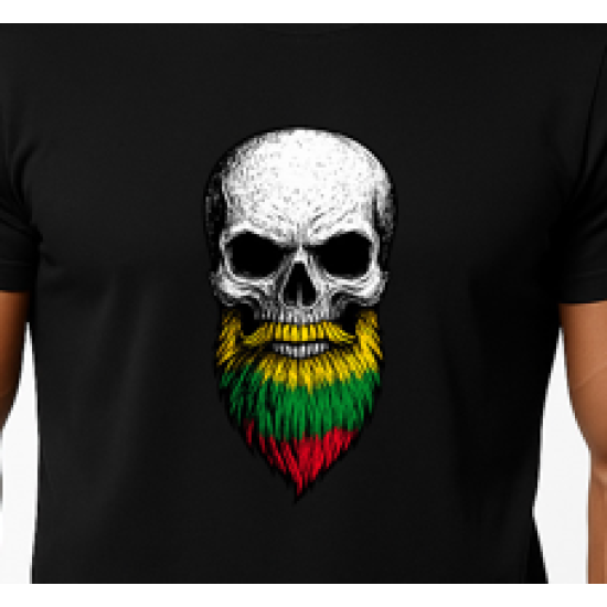 Vīriešu melns krekls Skull and Beard PK4015 - Piezīmes vīriešiem Vīriešu melns krekls Skull and Beard PK4015