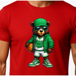 Vīriešu sarkanais lāča krekls ar bumbas džemperi