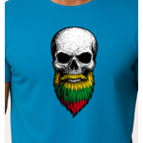 Vīriešu tirkīza T-krekls Skull and Beard