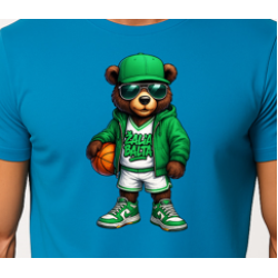 Vīriešu tirkīza krāsas lāča krekls ar bumbas džemperi