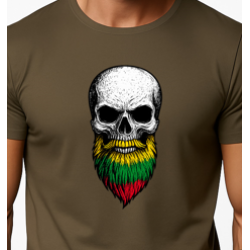 Vīriešu haki krekls Galvaskauss un bārda