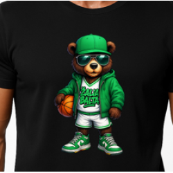 Vīriešu melns lāča krekls ar bumbas džemperi