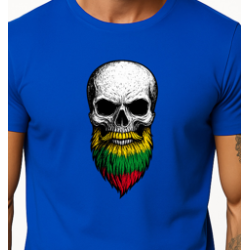 Vīriešu zils krekls Galvaskauss un bārda