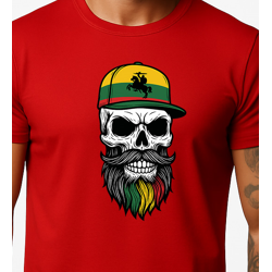 Vīriešu sarkans krekls Galvaskauss ar cepuri