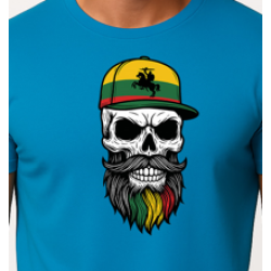 Vīriešu tirkīza krekls Galvaskauss un cepure