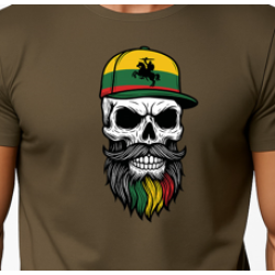 Vīriešu haki krekls Galvaskauss ar cepuri