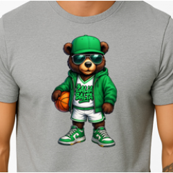 Vīriešu gaiši pelēks lāča krekls ar bumbu džemperis