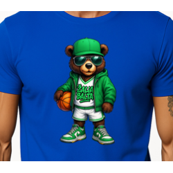 Vīriešu zils lāča krekls ar bumbu džemperi