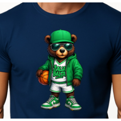 Vīriešu tumši zils Bear krekls ar bumbu džemperis