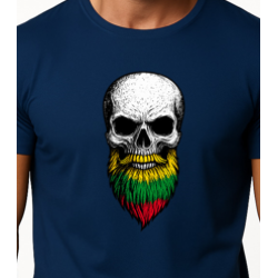 Vīriešu tumši zils krekls Galvaskauss un bārda